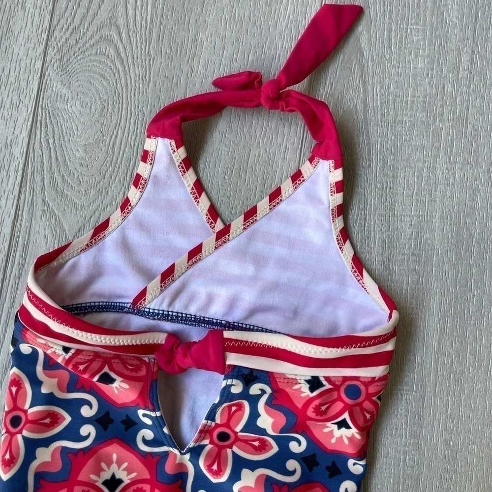 Tea Collection One-Piece Stripe Halter Swimsuit 2